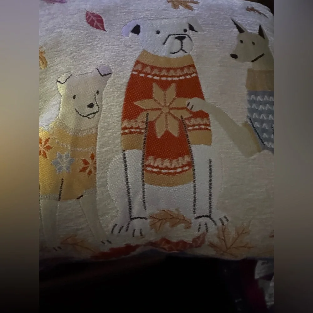 Large 18 inch throw pillows white boxer, dog friends NEW LAST ONE!